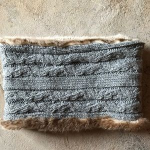 Reversible faux fur lined infinity scarf